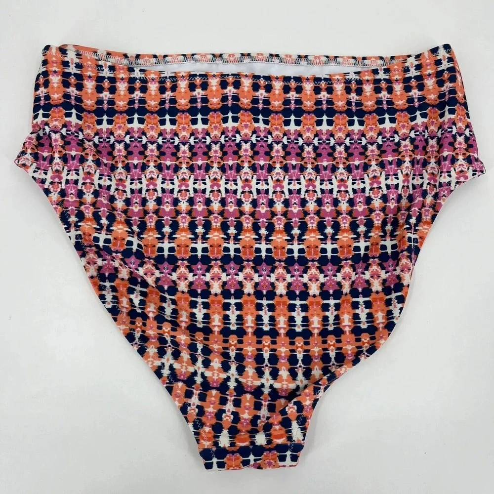 Jessica Simpson Bikini Bottom Women's XL Fuchsia Multicolor High Waisted New NWT